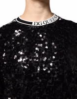 Black DG Queen Sequin Pullover Sweater 4