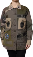 Military Green Cotton Button Down Jacket 1