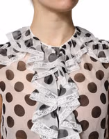 White Black Polka Dot Cotton Sleeveless Top 5