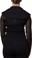 Black Silk Sheer Long Sleeves Blouse Top 3