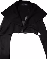 Black Silk Sheer Long Sleeves Blouse Top 5