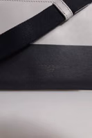 Black White Leather Logo Embossed Crossbody Bag 2
