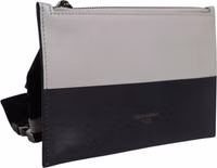 Black White Leather Logo Embossed Crossbody Bag 3