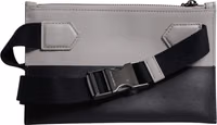 Black White Leather Logo Embossed Crossbody Bag 4