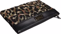 Multicolor Leopard Jacquard Print Logo Plaque Pouch Bag 4