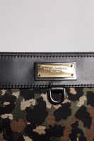 Multicolor Leopard Jacquard Print Logo Plaque Pouch Bag 5