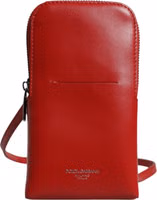 Red Leather Purse Phone Sling Crossbody Neck Strap Bag 1