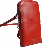 Red Leather Purse Phone Sling Crossbody Neck Strap Bag 2