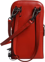 Red Leather Purse Phone Sling Crossbody Neck Strap Bag 3
