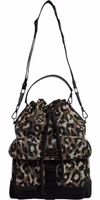 Multicolor Leopard Cotton Shoulder Bucket Bag 1