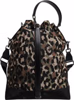 Multicolor Leopard Cotton Shoulder Bucket Bag 5