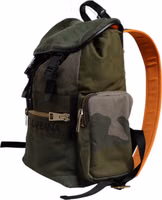 Military Green Patchwork School Backpack Bag 1