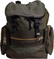 Military Green Patchwork School Backpack Bag 5