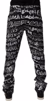 Black Cotton Logo Print Straight Denim Jeans 3