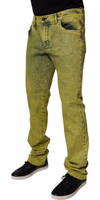 Yellow Cotton Stretch Skinny Men Denim Jeans 2