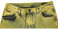 Yellow Cotton Stretch Skinny Men Denim Jeans 4