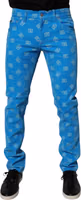 Blue Logo Monogram Cotton Skinny Denim Jeans 1