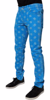 Blue Logo Monogram Cotton Skinny Denim Jeans 2