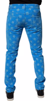 Blue Logo Monogram Cotton Skinny Denim Jeans 3
