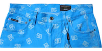 Blue Logo Monogram Cotton Skinny Denim Jeans 4