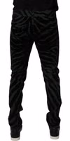 Black Green Stripes Cotton Skinny Denim Jeans 3