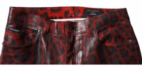 Red Leopard Cotton Skinny Men Denim Jeans 4