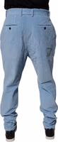Light Blue Corduroy Cotton Skinny Denim Jeans 3