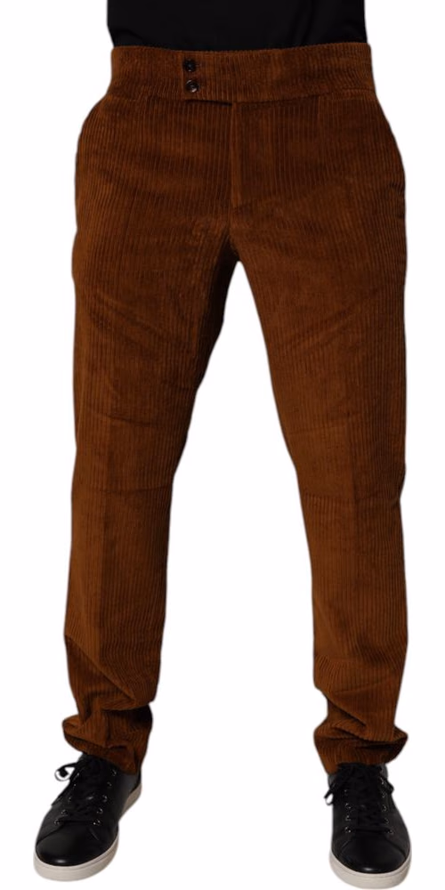 Dark Brown Corduroy Cotton Skinny Denim Jeans