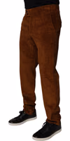 Dark Brown Corduroy Cotton Skinny Denim Jeans 2