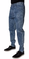 Blue Tie Dye Cotton Skinny Men Denim Jeans 2
