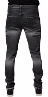 Dark Gray Tattered Cotton Skinny Denim Jeans 3