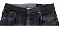 Dark Gray Tattered Cotton Skinny Denim Jeans 4