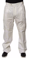 White Linen Mid Waist Straight Men Denim Jeans 1