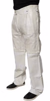White Linen Mid Waist Straight Men Denim Jeans 2