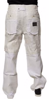 White Linen Mid Waist Straight Men Denim Jeans 3