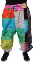 Multicolor Patchwork Mid Waist Sweatpants Pants 1