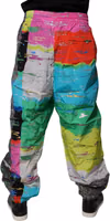 Multicolor Patchwork Mid Waist Sweatpants Pants 3