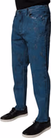 Blue Tie Dye Cotton Skinny Men Denim Jeans 2