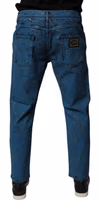 Blue Tie Dye Cotton Skinny Men Denim Jeans 3