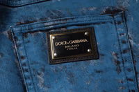 Blue Tie Dye Cotton Skinny Men Denim Jeans 5