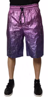 Metallic Pink Purple Two Tone Bermuda Shorts 1