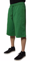 Green Cotton Men Sweatshorts Bermuda Shorts 2
