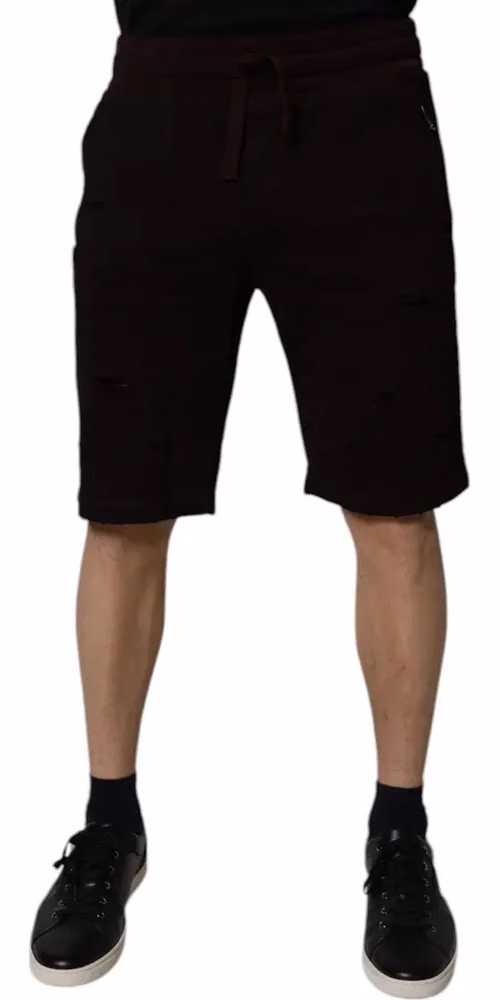 Maroon Cotton Sweatshorts Men Bermuda Shorts