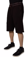 Maroon Cotton Logo Plaque Men Bermuda Shorts 2