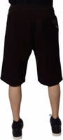 Maroon Cotton Logo Plaque Men Bermuda Shorts 3