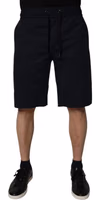 Black Cotton Sweatshorts Men Bermuda Shorts 1