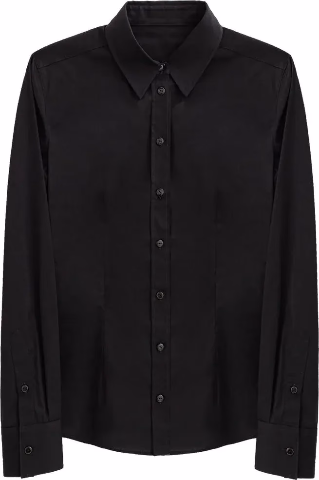 Black Cotton Dress Shirt