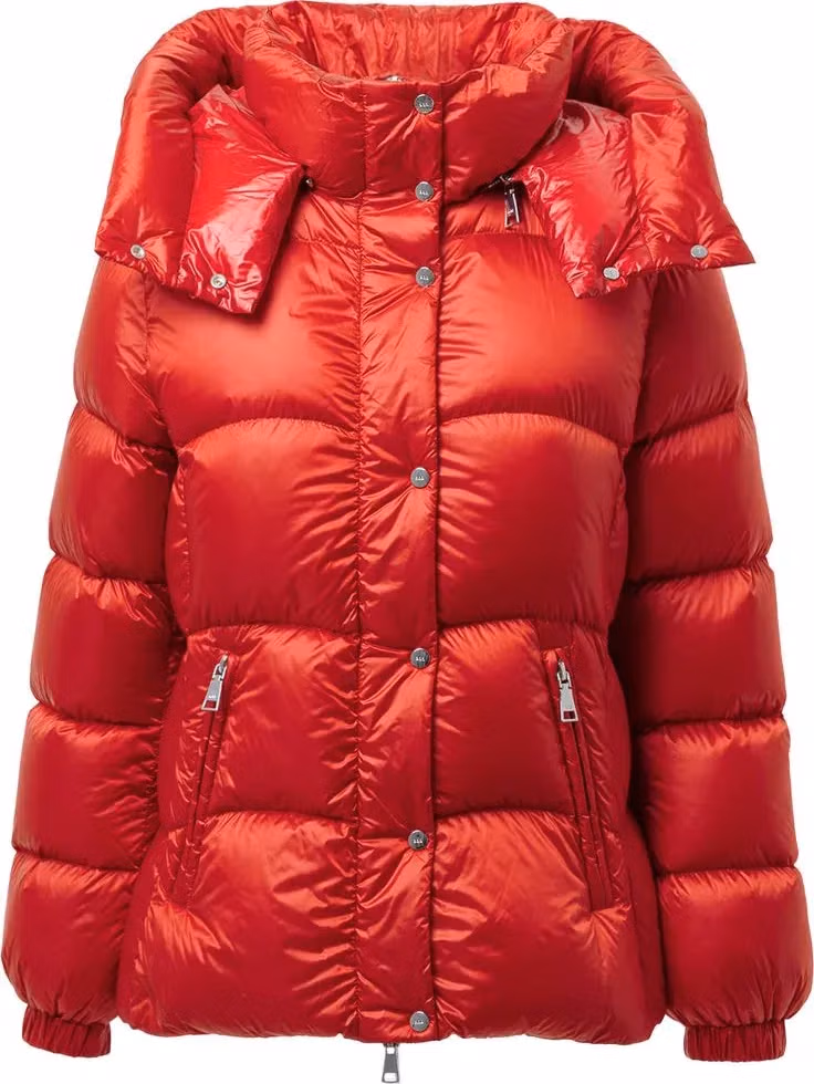 Red Polyamide Full-Length Jacket