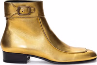 Gold Leather Ankle Boots 1