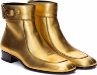 Gold Leather Ankle Boots 2